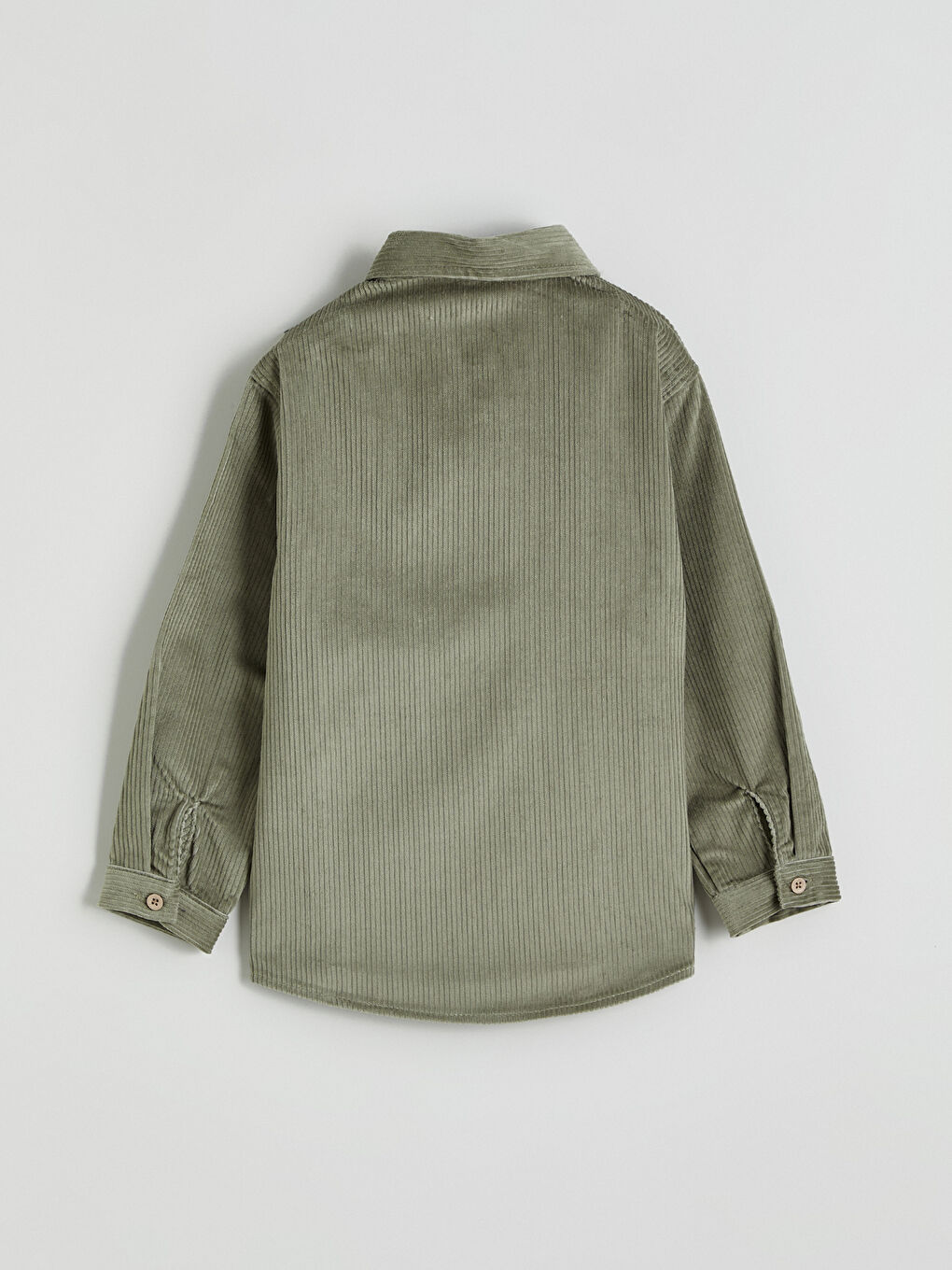 Yeşil Basic Uzun Kollu Erkek Çocuk Gömlek-1