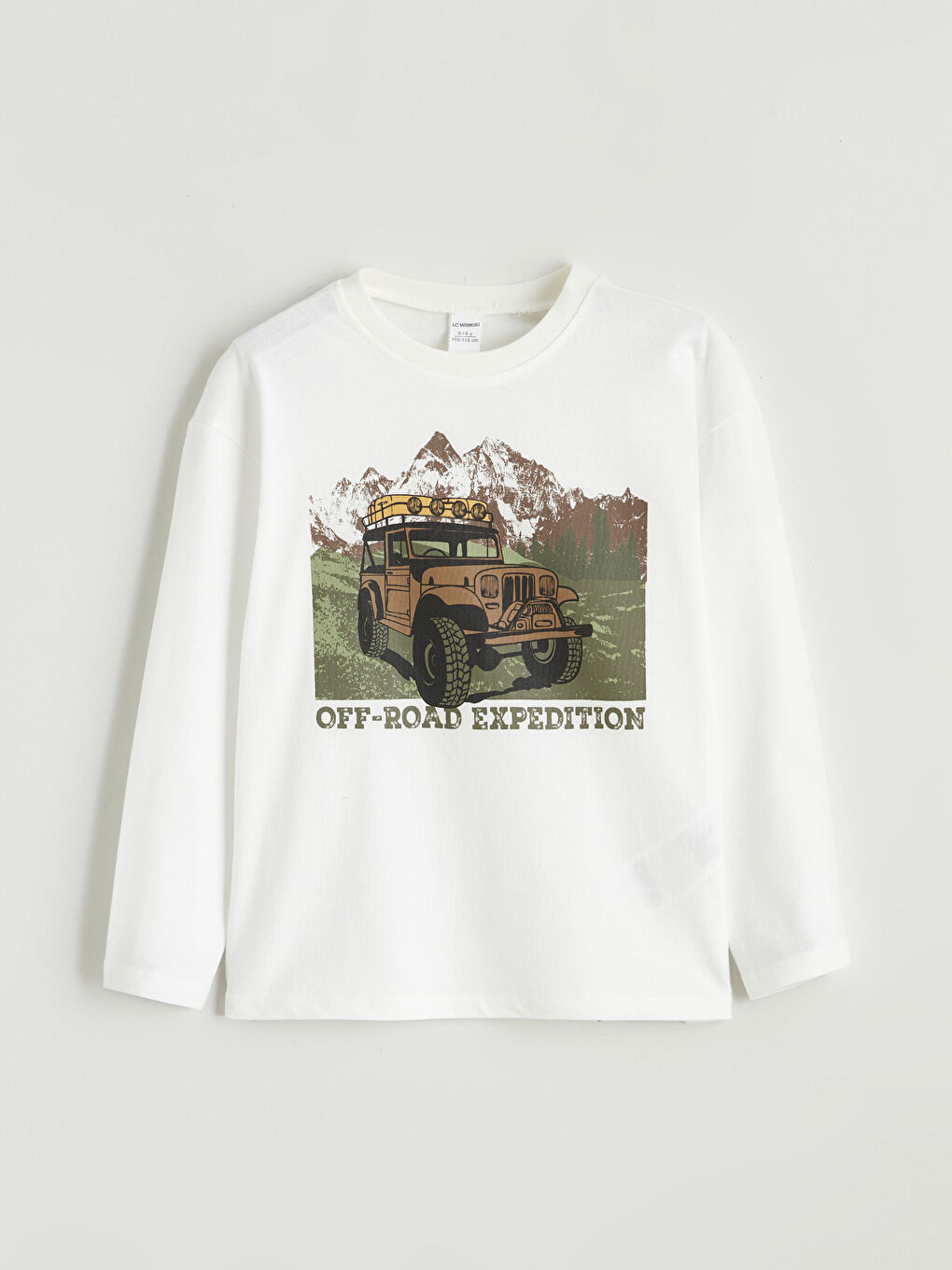 Gri Araba Baskılı Erkek Çocuk Tişört