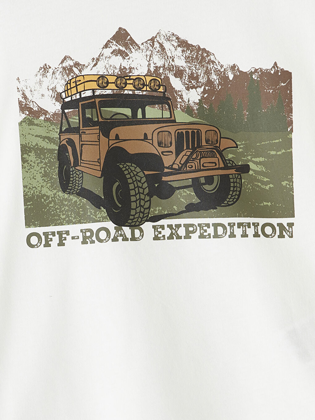 Gri Araba Baskılı Erkek Çocuk Tişört-2