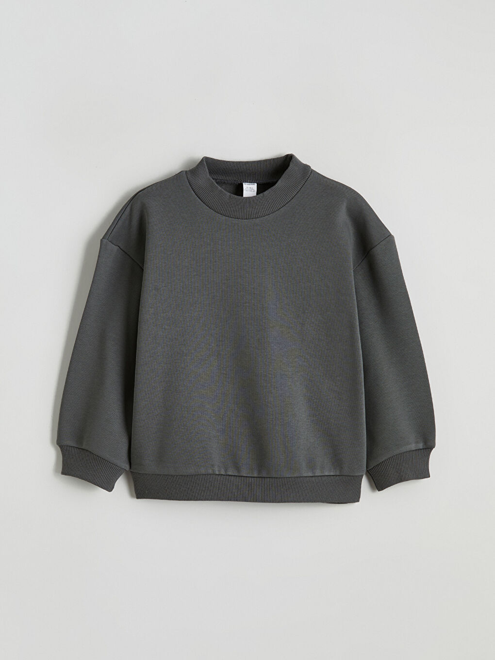 Antrasit Bisiklet Yaka Erkek Çocuk Kalın Sweatshirt