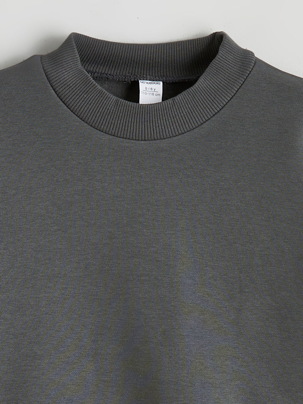 Antrasit Bisiklet Yaka Erkek Çocuk Kalın Sweatshirt-2