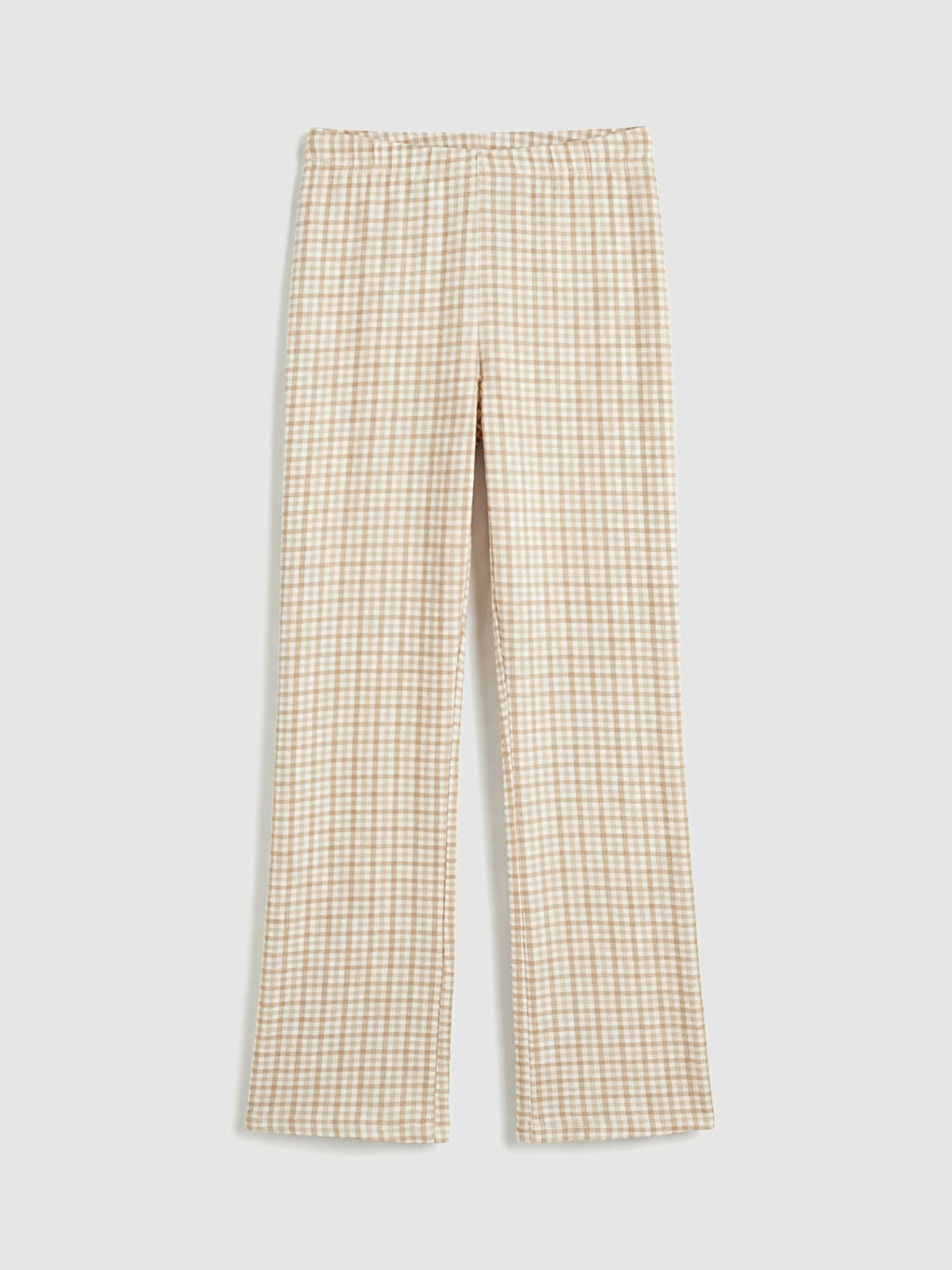 Kahverengi Gömlek Yaka Ekose Kadın Pijama Takımı-7