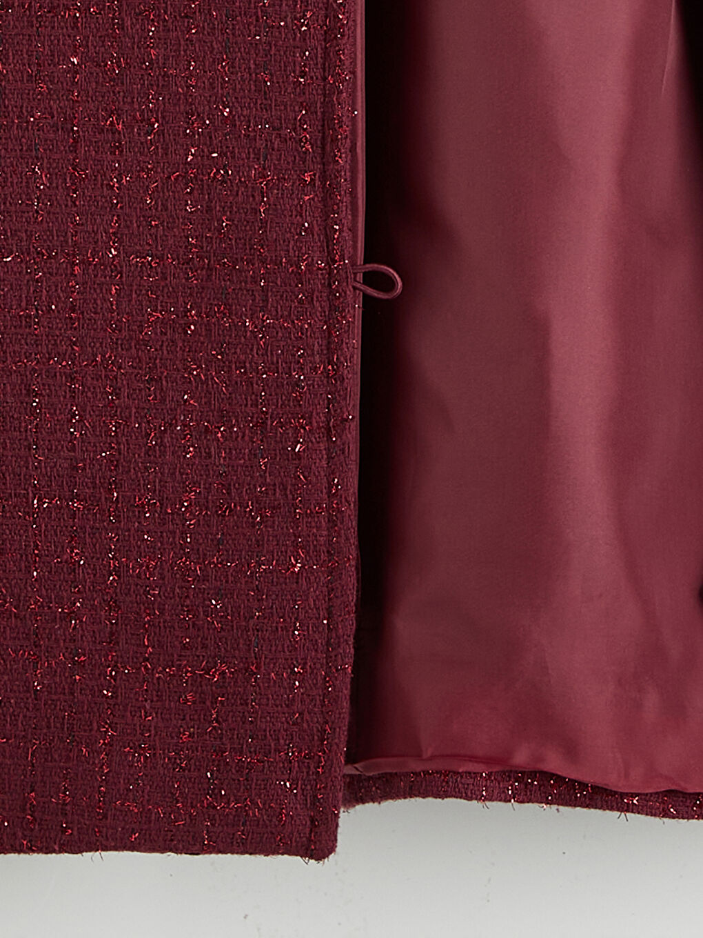 Bordo Büyük Beden Dokulu Kadın Tüvit Ceket-5
