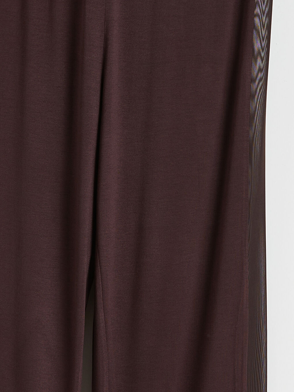 Kahverengi V Yaka Tül Detaylı Kadın Pijama Takımı-4