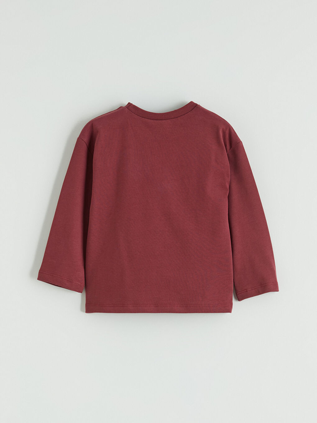 Bordo Bisiklet Yaka Baskılı Erkek Çocuk Tişört-2