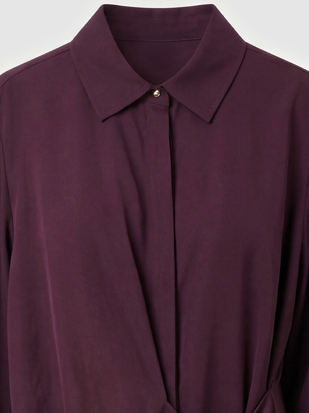 Bordo Bağlama Detaylı Kadın Gömlek-1