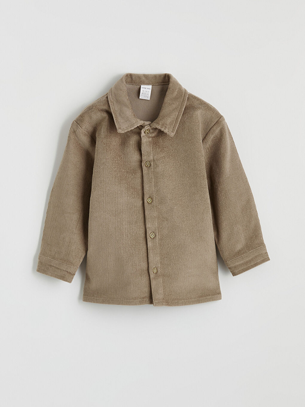 Bej Kadife Erkek Bebek Gömlek ve Pantolon-1