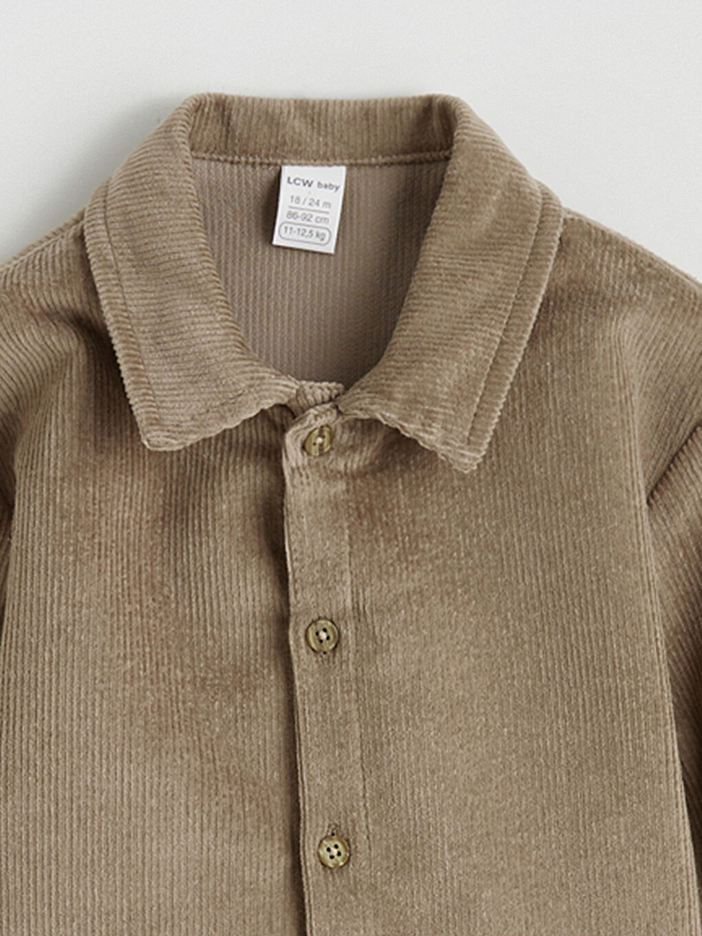 Bej Kadife Erkek Bebek Gömlek ve Pantolon-2