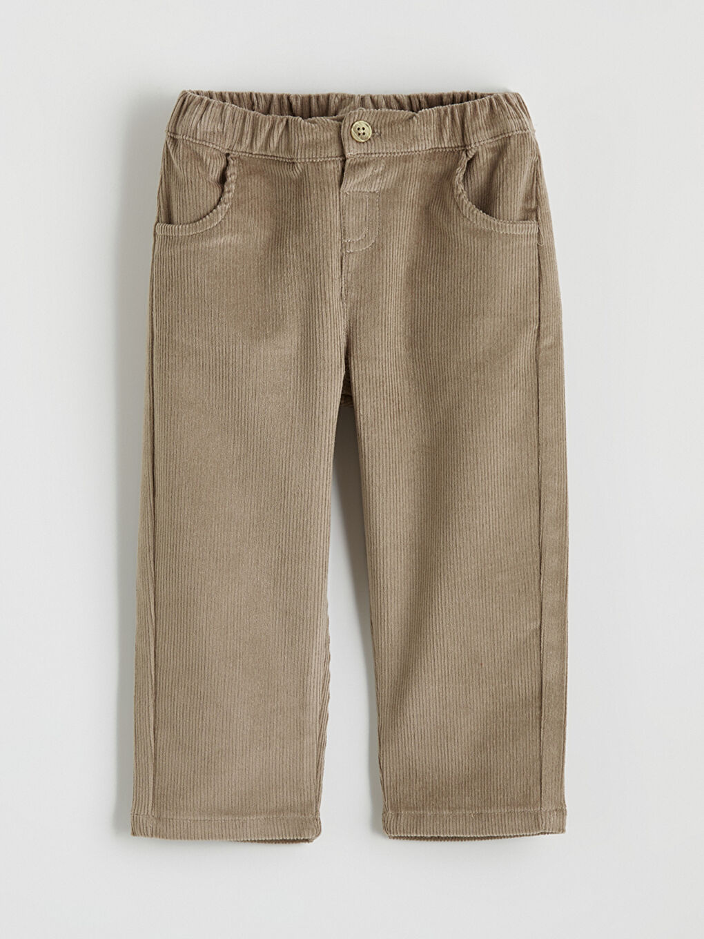 Bej Kadife Erkek Bebek Gömlek ve Pantolon-4