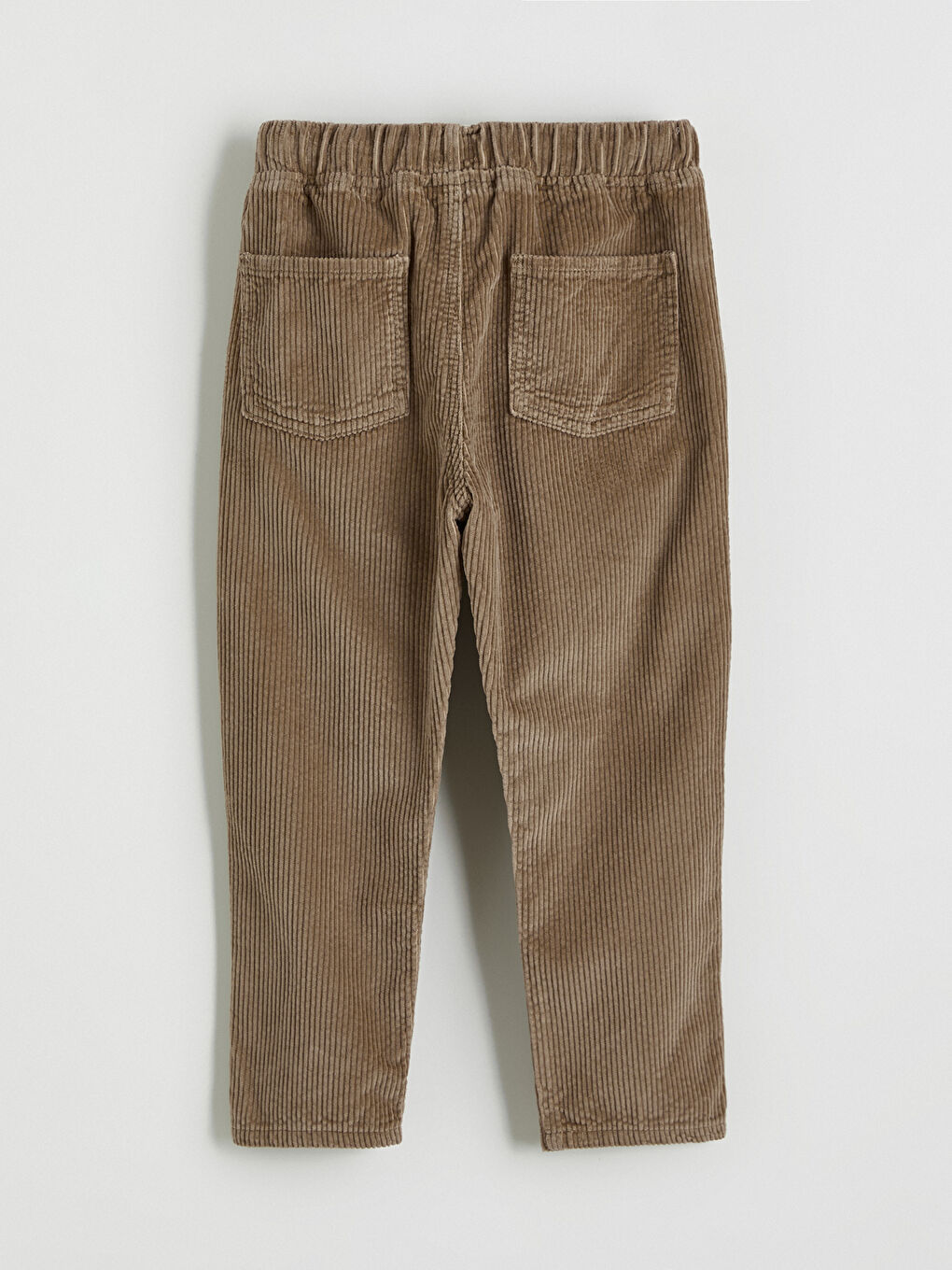 Kahverengi Beli Lastikli Erkek Çocuk Kadife Pantolon-2