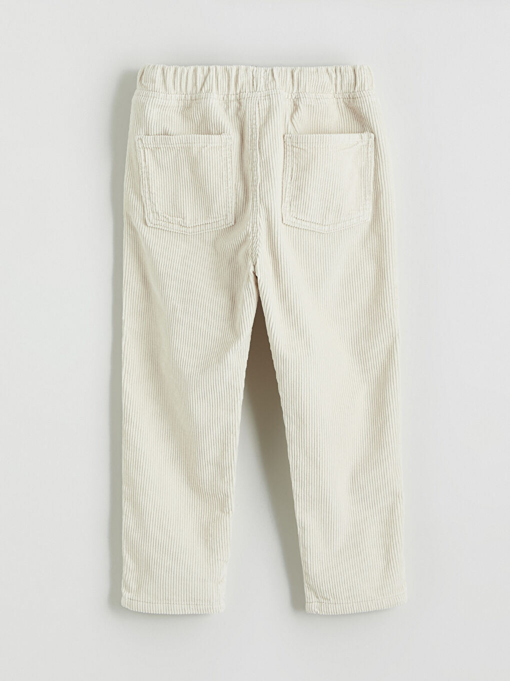 Ekru Beli Lastikli Erkek Çocuk Kadife Pantolon-2