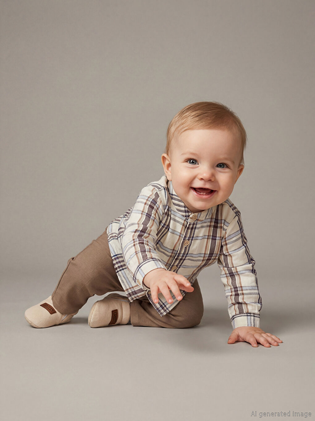 Mandarin Collar Baby Boy Shirt and Trousers