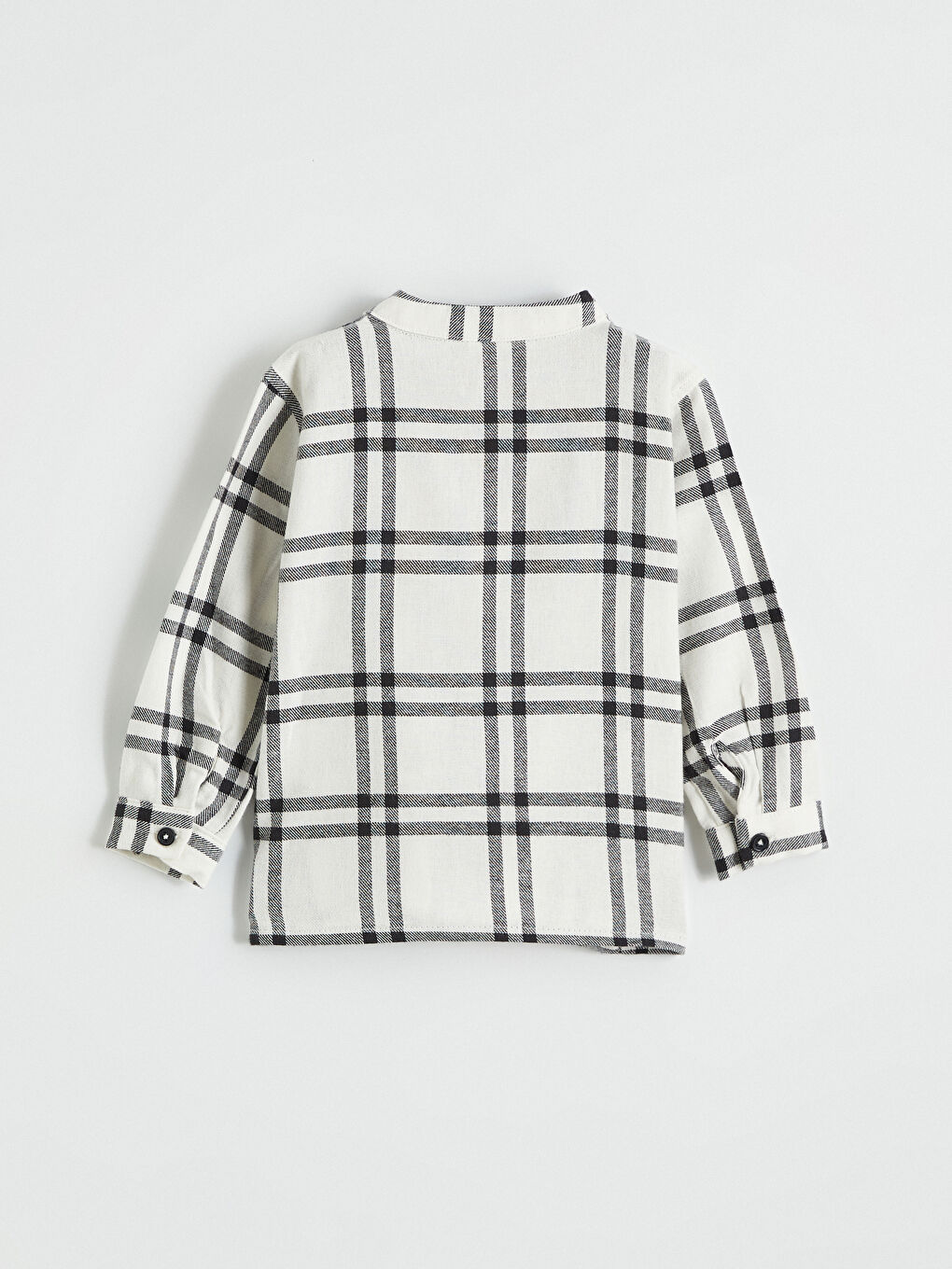 Siyah Hakim Yaka Ekose Erkek Bebek Gömlek-1