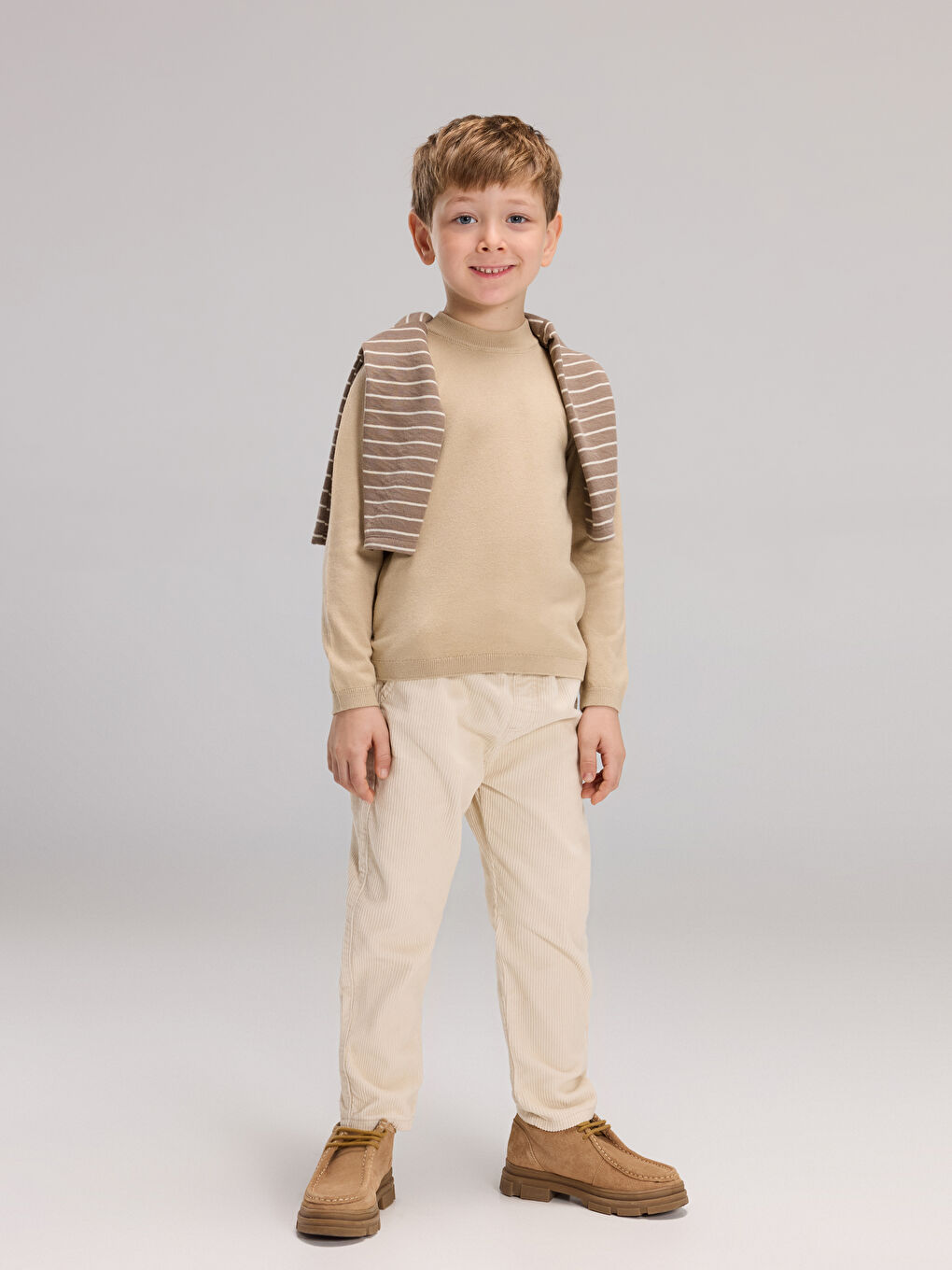 Elasticated Waist Boys' Velvet Trousers