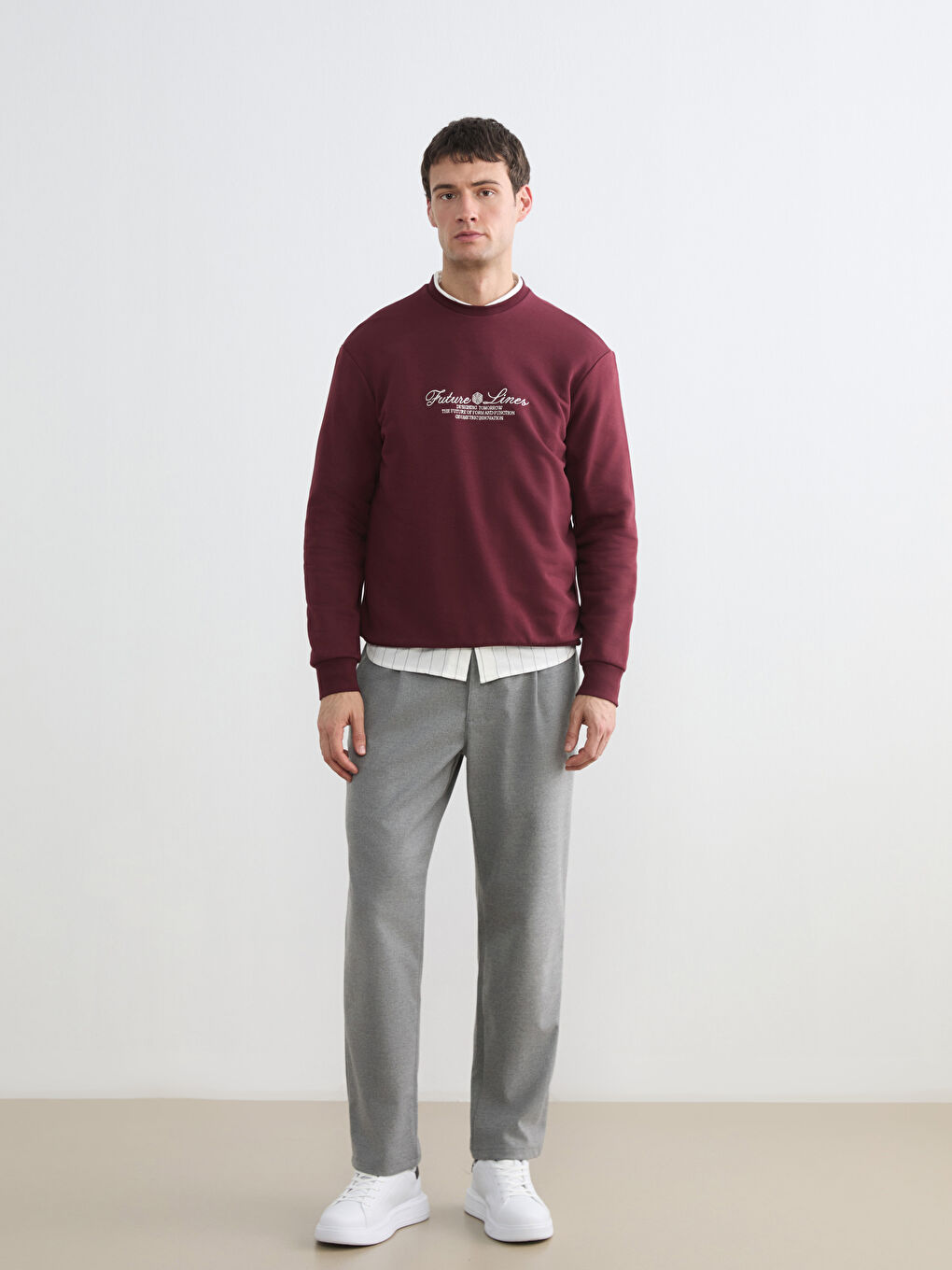 Crew Neck Printed Men's Sweatshirt-1