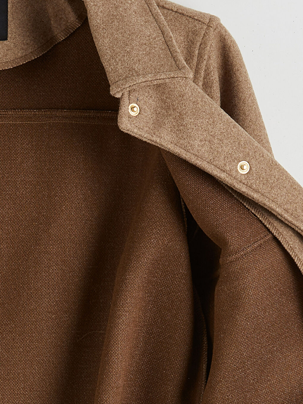 Kahverengi Gömlek Yaka Kadın Kaşe Ceket-1