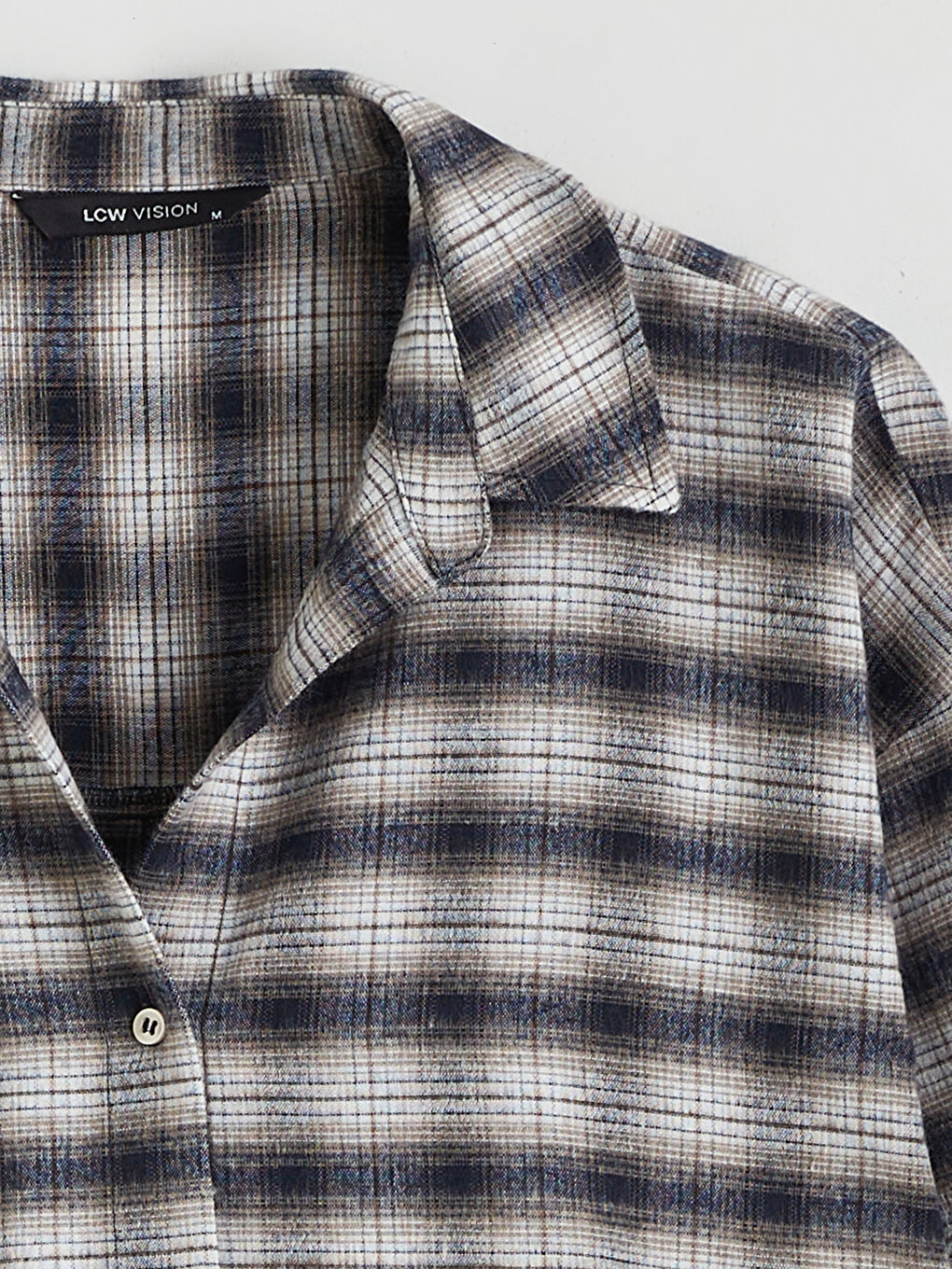 Kahverengi Ekose Oversize Kadın Oduncu Gömlek-6