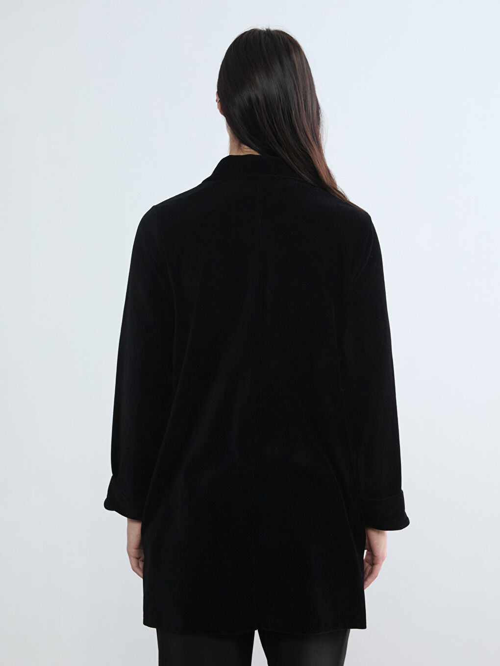 قميص خارجي أسود امرأة-3