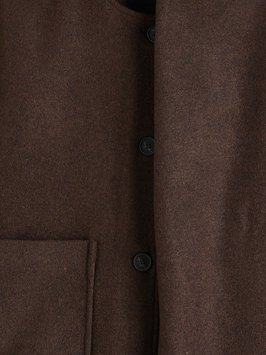 Kahverengi Yün Karışımlı Atkılı Kadın Kaşe Ceket-6