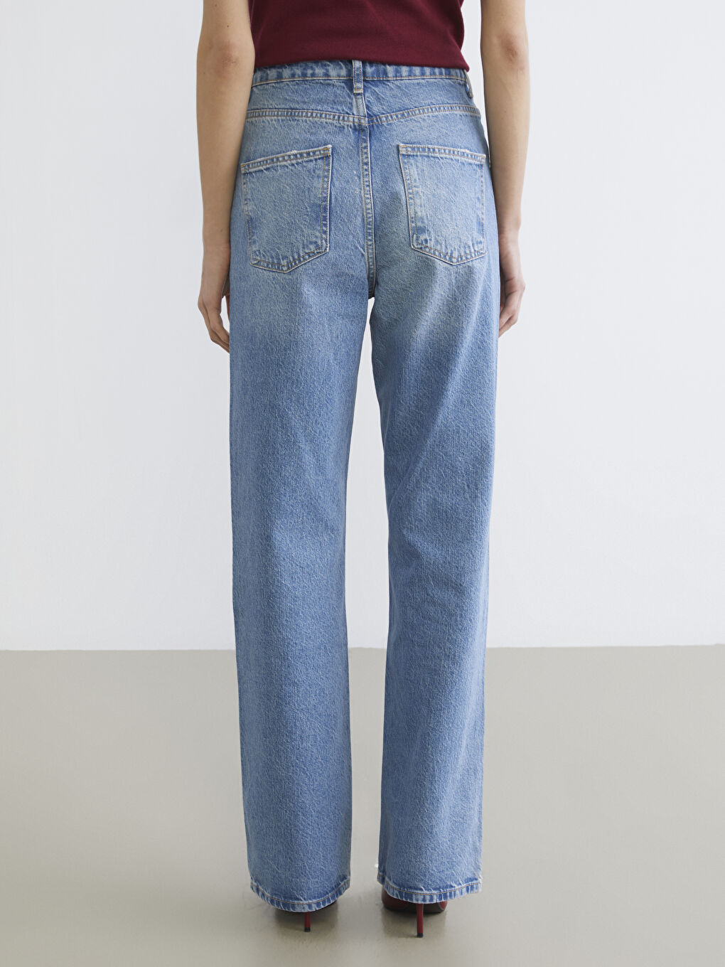 Straight Fit Kadın Jean Pantolon-3