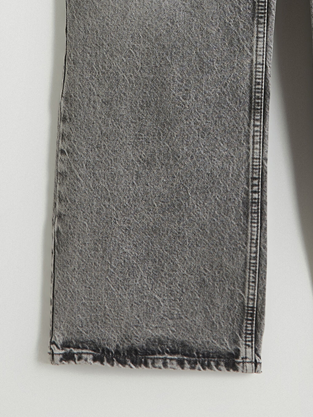 Gri Straight Fit Kadın Jean Pantolon-1