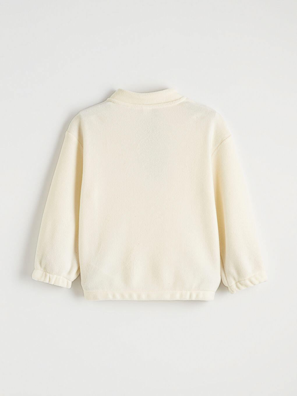 Bej Dik Yaka Polar Erkek Çocuk Sweatshirt-1