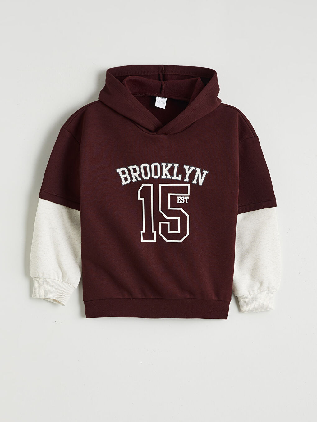 Bordo Kapüşonlu Erkek Çocuk Sweatshirt