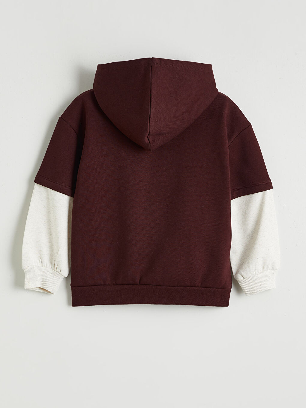 Bordo Kapüşonlu Erkek Çocuk Sweatshirt-1