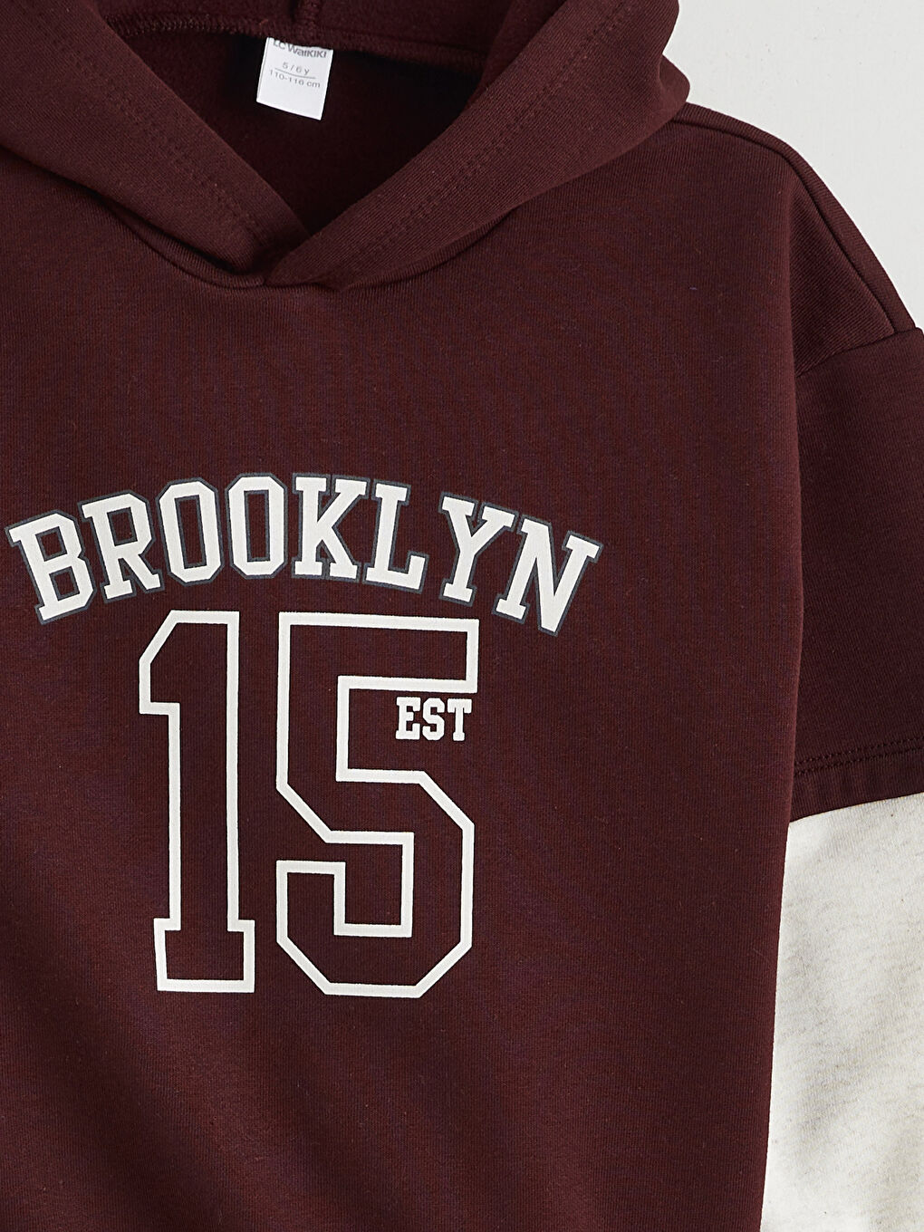 Bordo Kapüşonlu Erkek Çocuk Sweatshirt-2