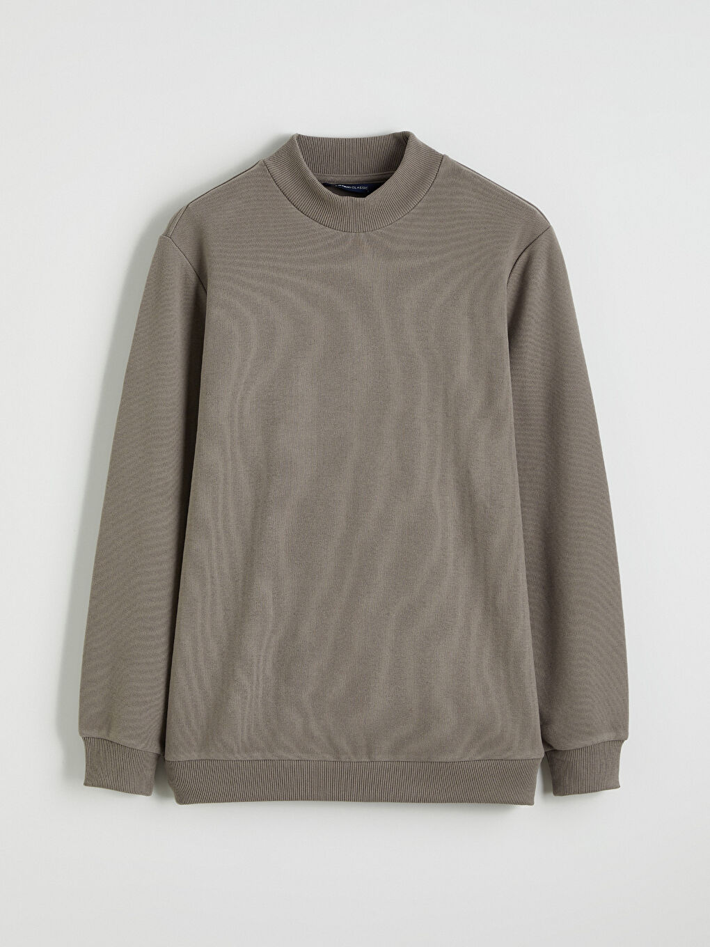 Kahverengi Dik Yaka Erkek Sweatshirt-4