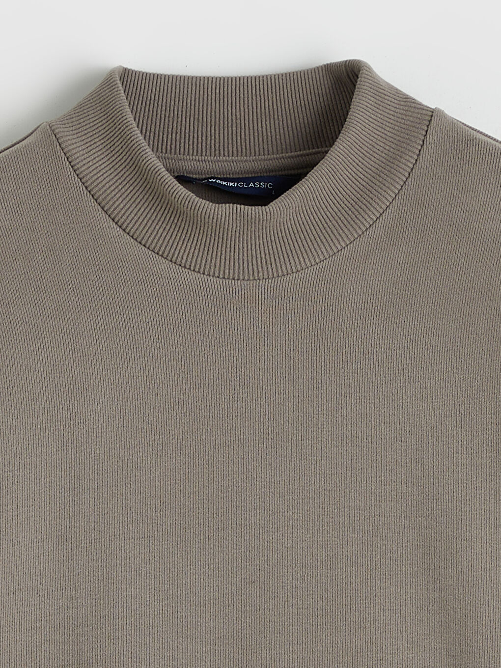 Kahverengi Dik Yaka Erkek Sweatshirt-5