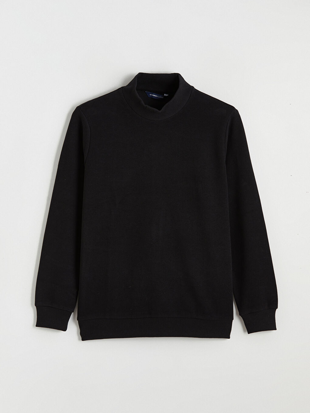 Siyah Dik Yaka Erkek Sweatshirt-4