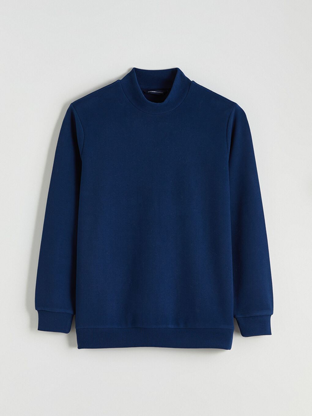 Lacivert Dik Yaka Erkek Sweatshirt-4