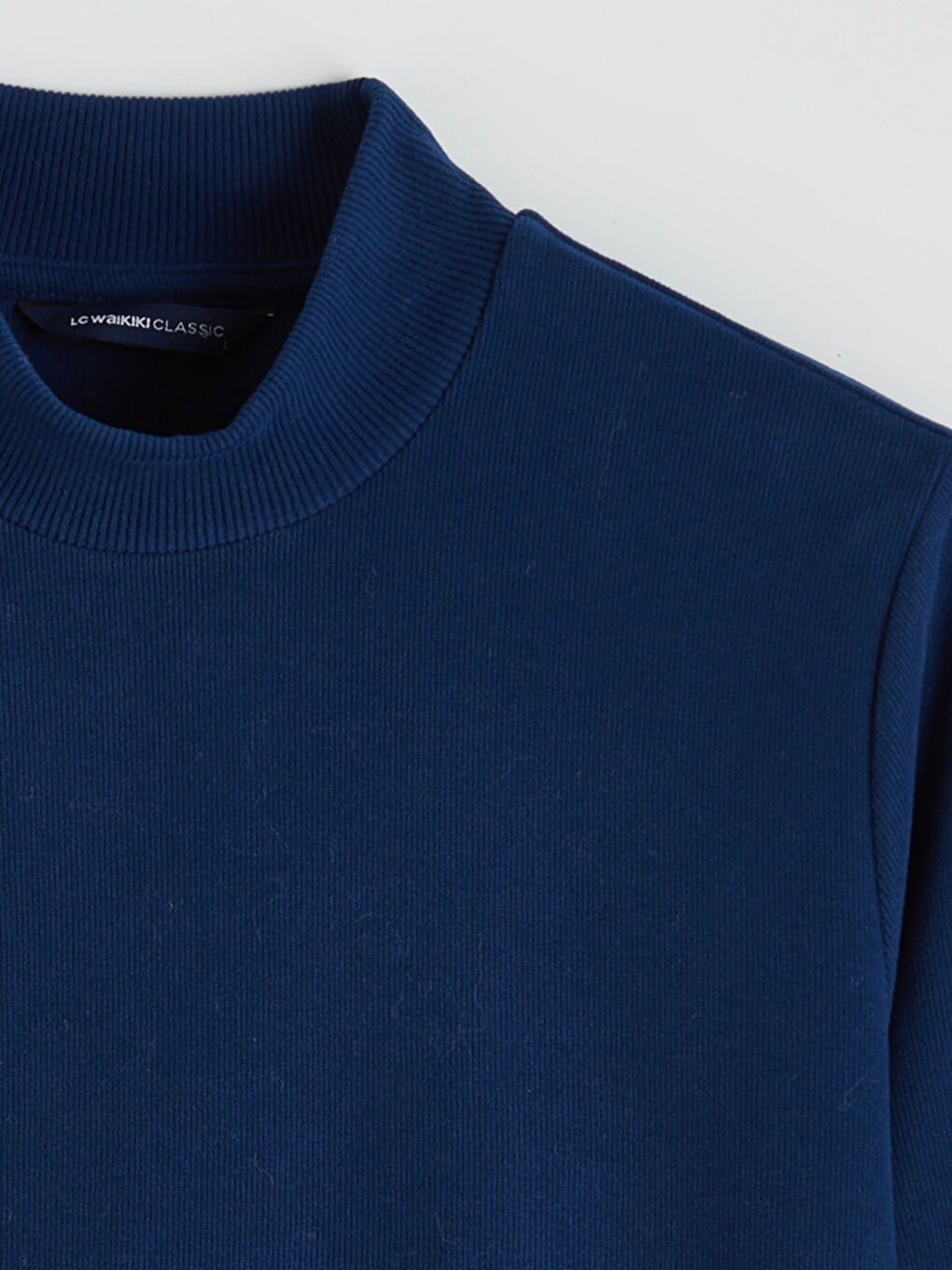 Lacivert Dik Yaka Erkek Sweatshirt-5