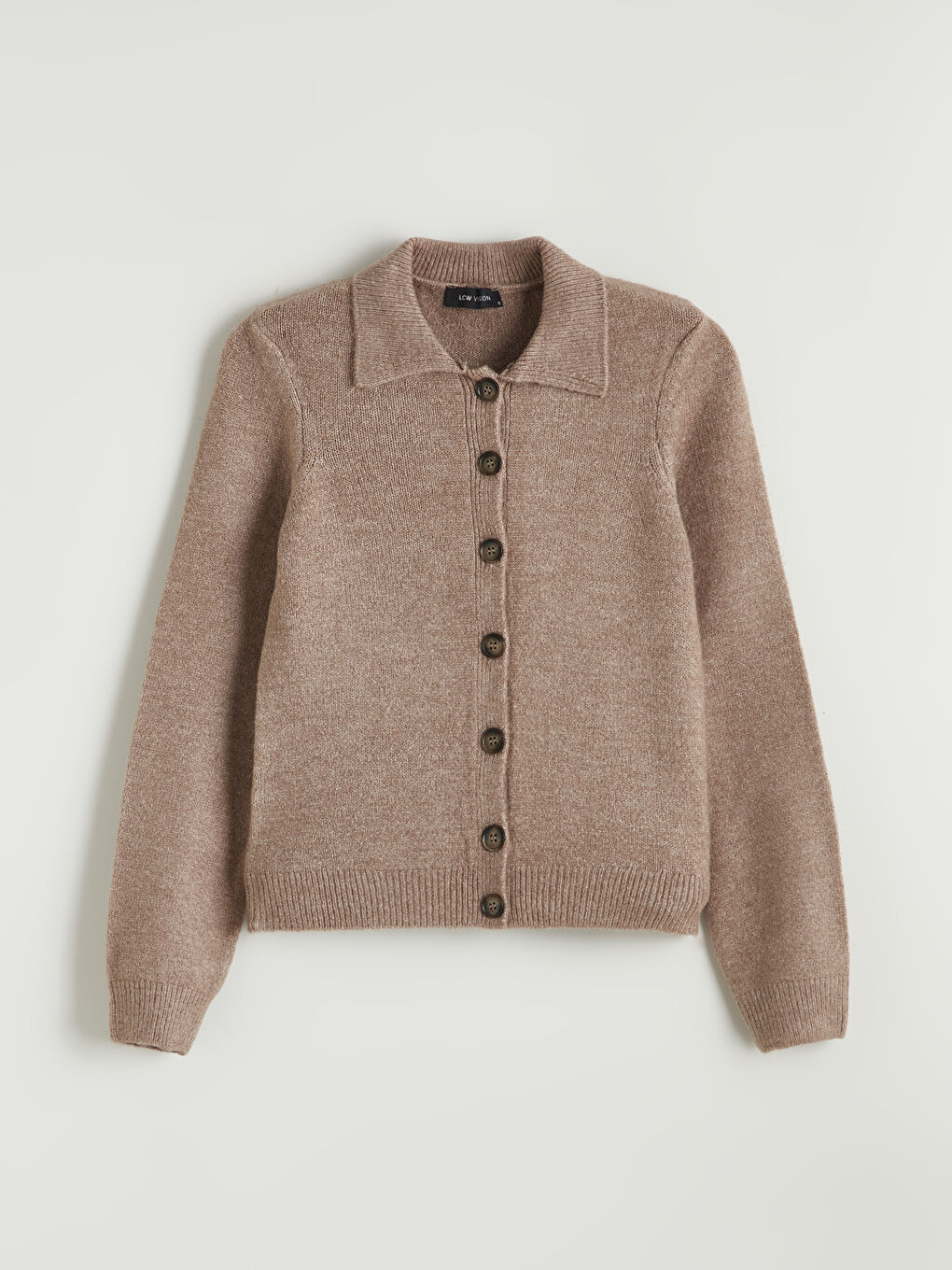 Bej Çıkarılabilir Kürk Yaka Kadın Triko Hırka-7