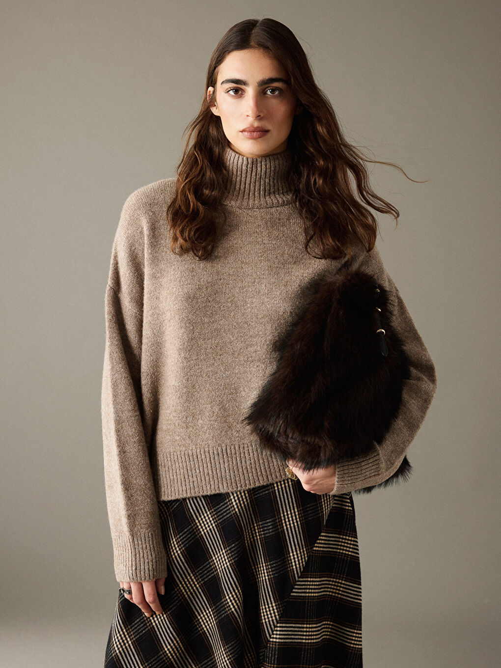 Half Turtleneck Oversize Women's Knitwear Sweater-5