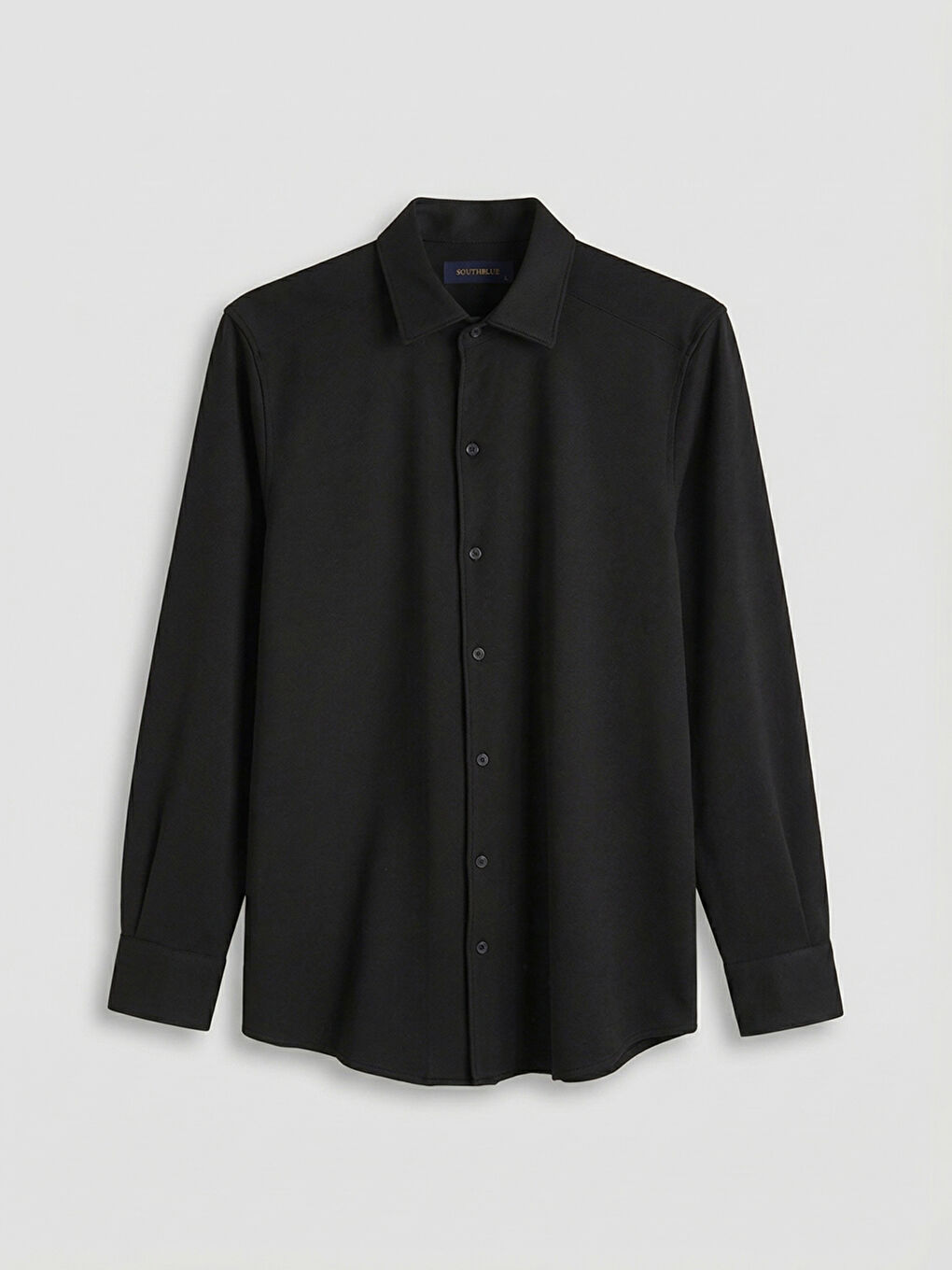 Siyah Slim Fit Uzun Kollu Erkek Dokulu Gömlek