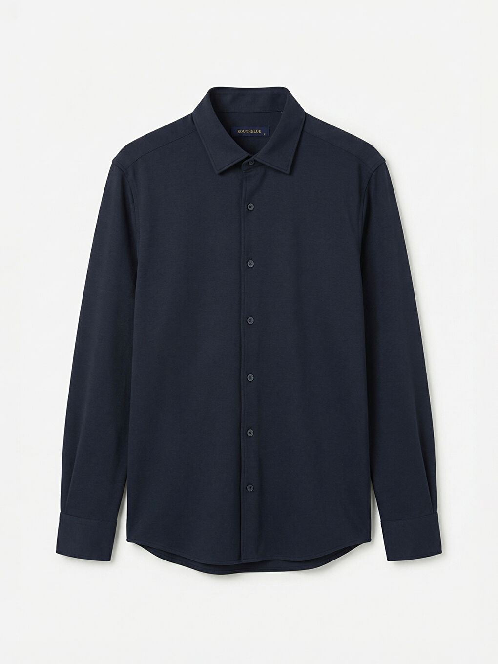 Lacivert Slim Fit Uzun Kollu Erkek Dokulu Gömlek