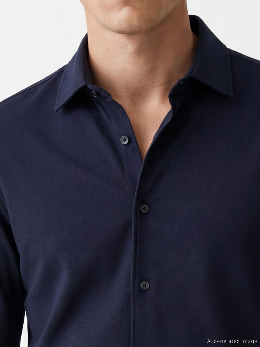 Lacivert Slim Fit Uzun Kollu Erkek Dokulu Gömlek-4