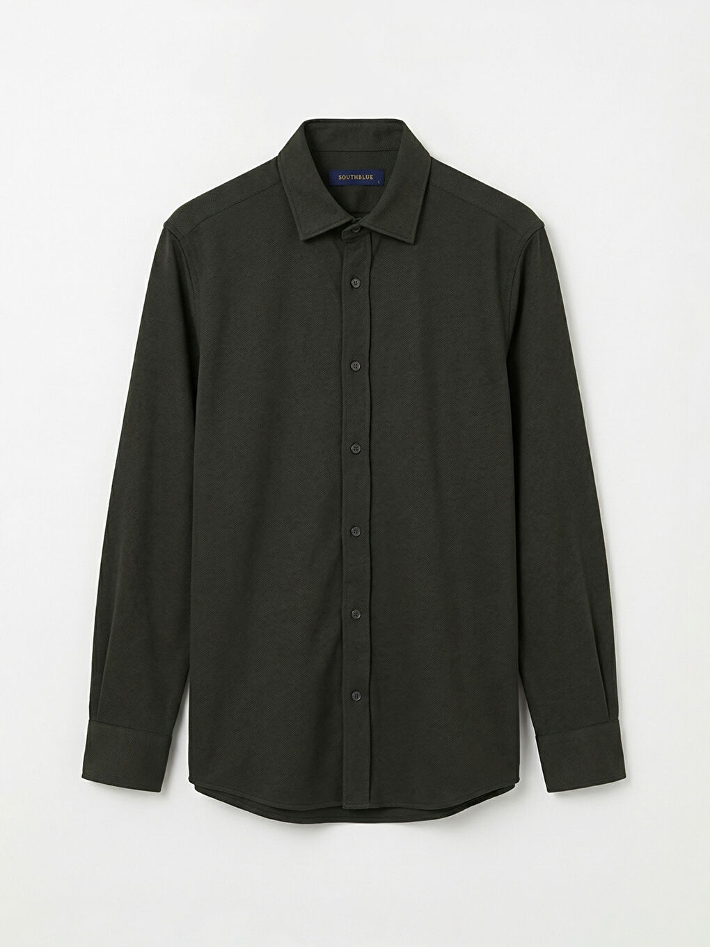 Yeşil Slim Fit Uzun Kollu Erkek Dokulu Gömlek