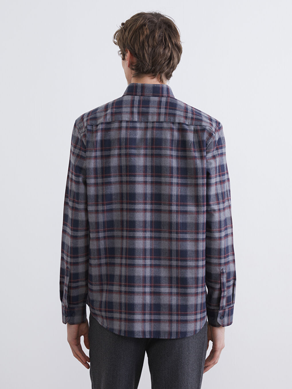 Bordo Regular Fit Ekose Erkek Gömlek-3