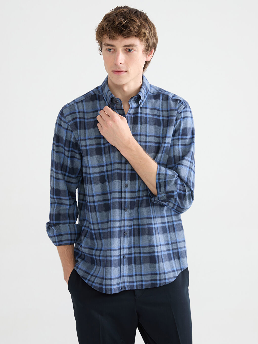 Regular Fit Plaid Men's Shirt