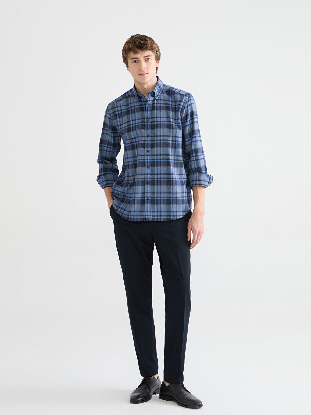 Regular Fit Plaid Men's Shirt-1
