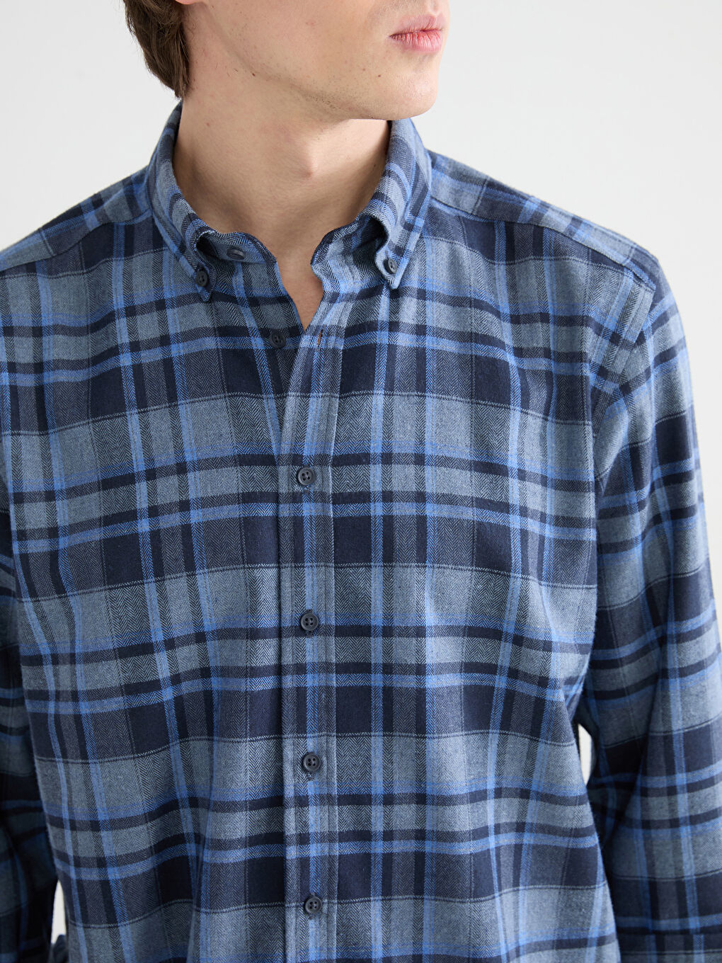 Regular Fit Plaid Men's Shirt-2