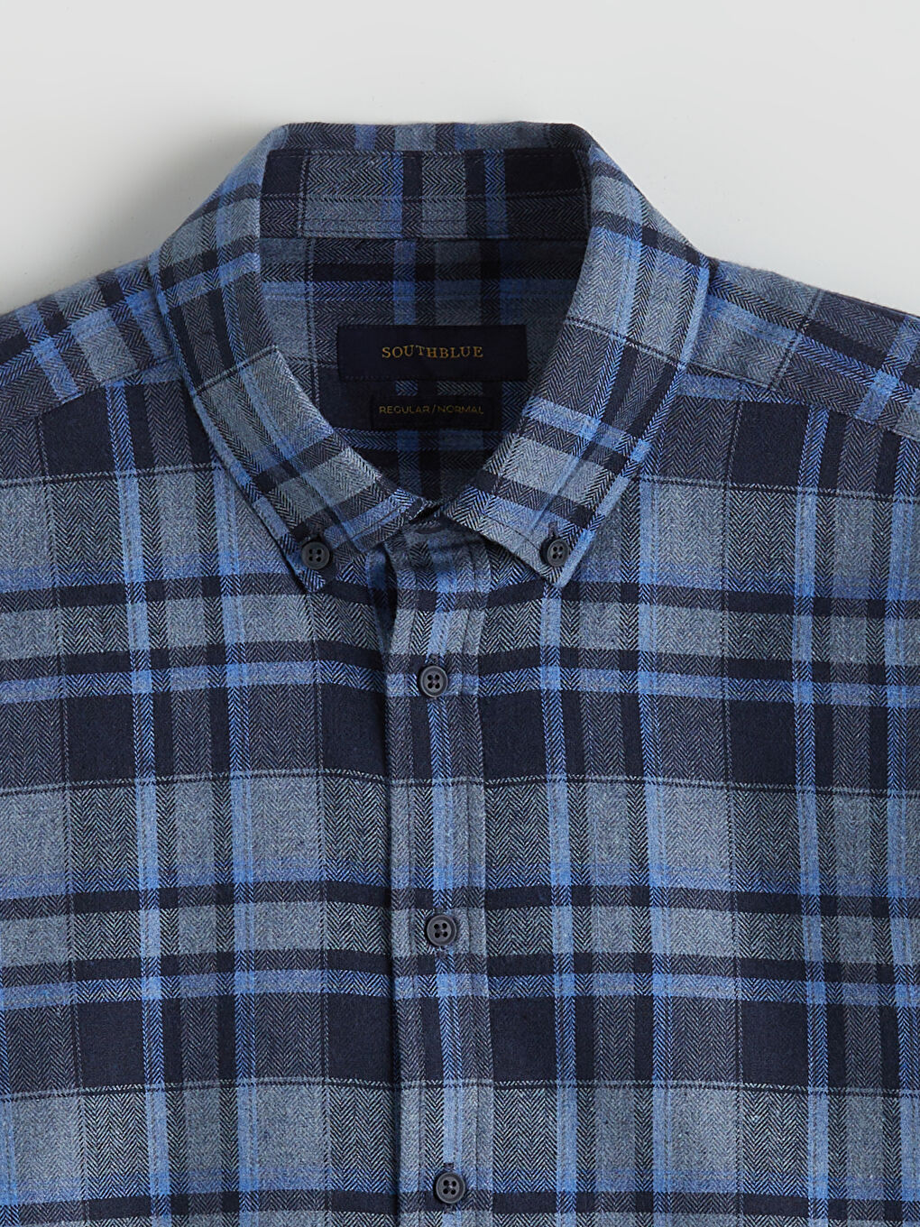 Mavi Regular Fit Ekose Erkek Gömlek-1