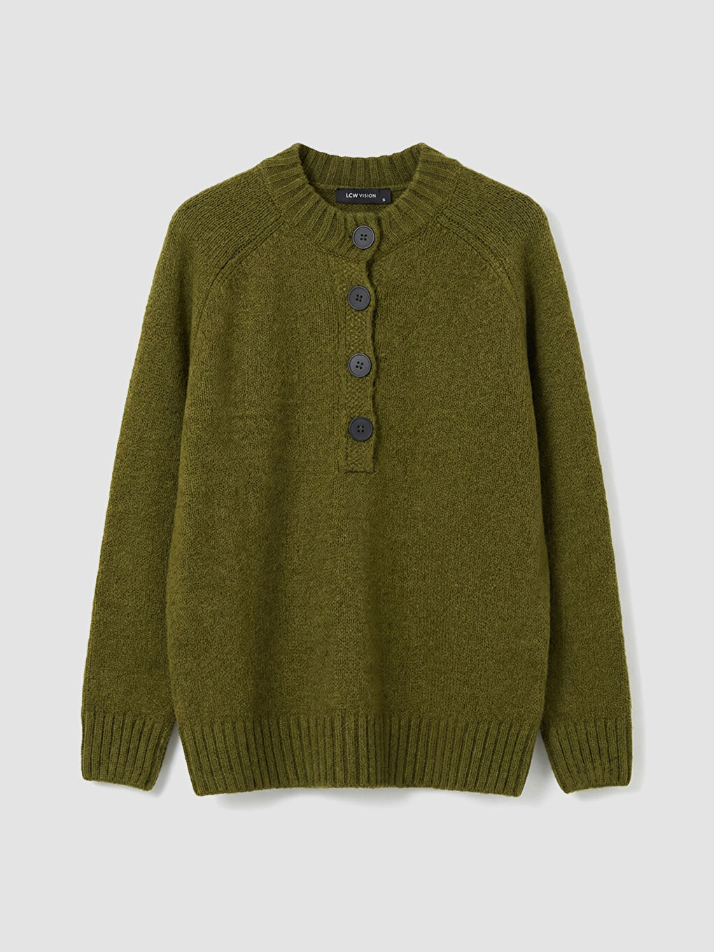 Yeşil Bisiklet Yaka Kadın Triko Kazak	-4