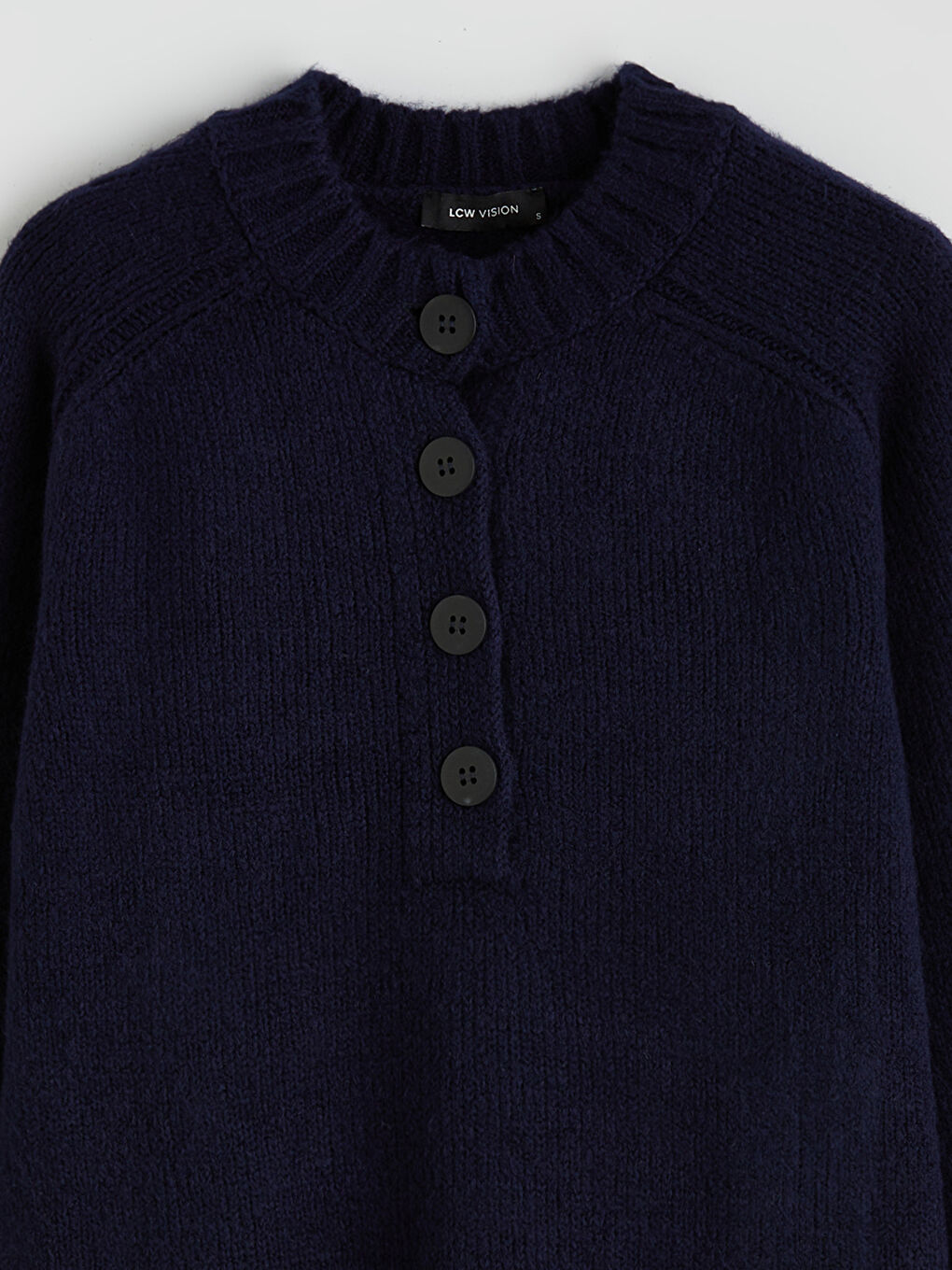 Lacivert Bisiklet Yaka Kadın Triko Kazak	-5