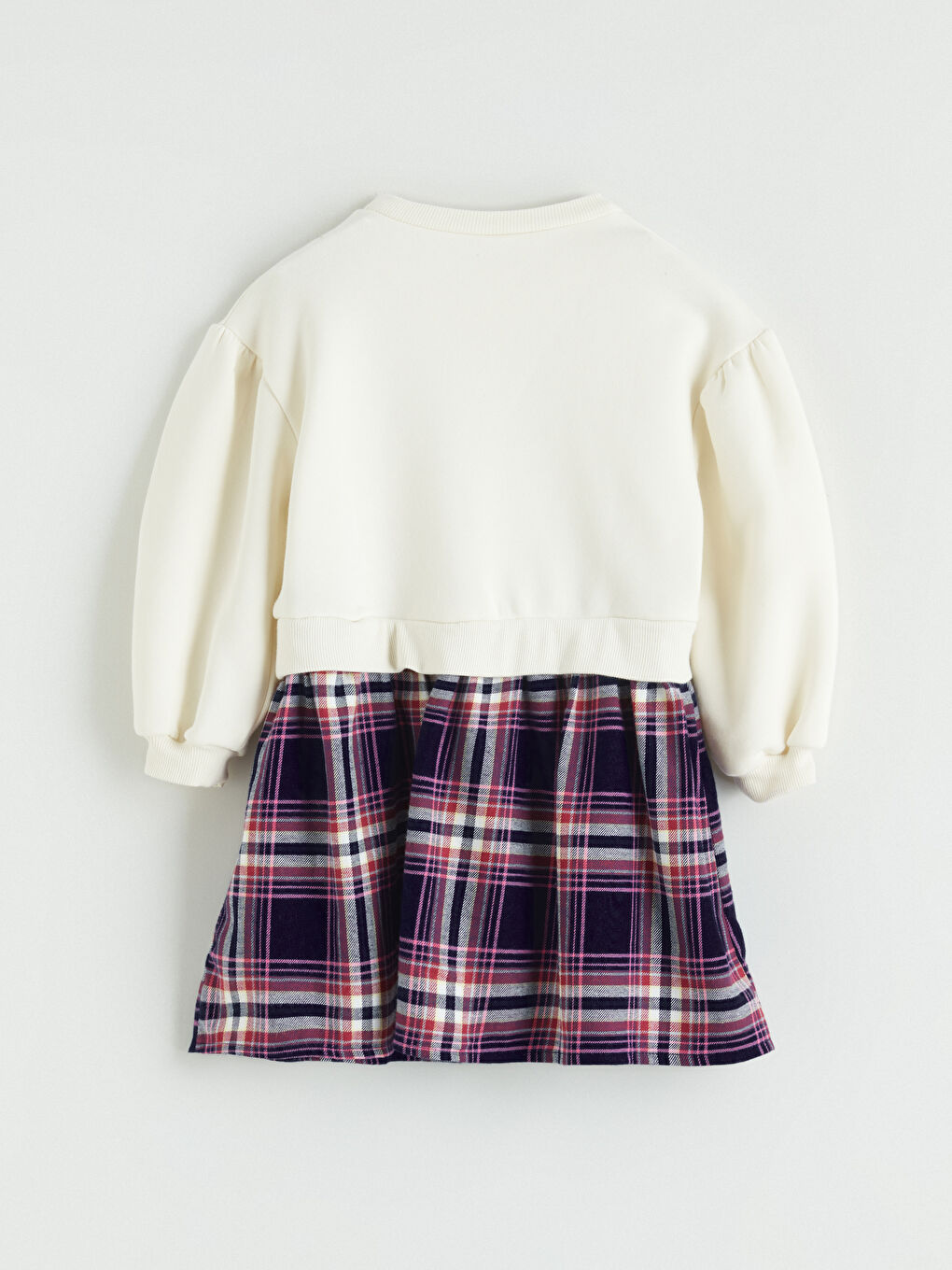 Ekru Baskılı Kız Çocuk Elbise-3