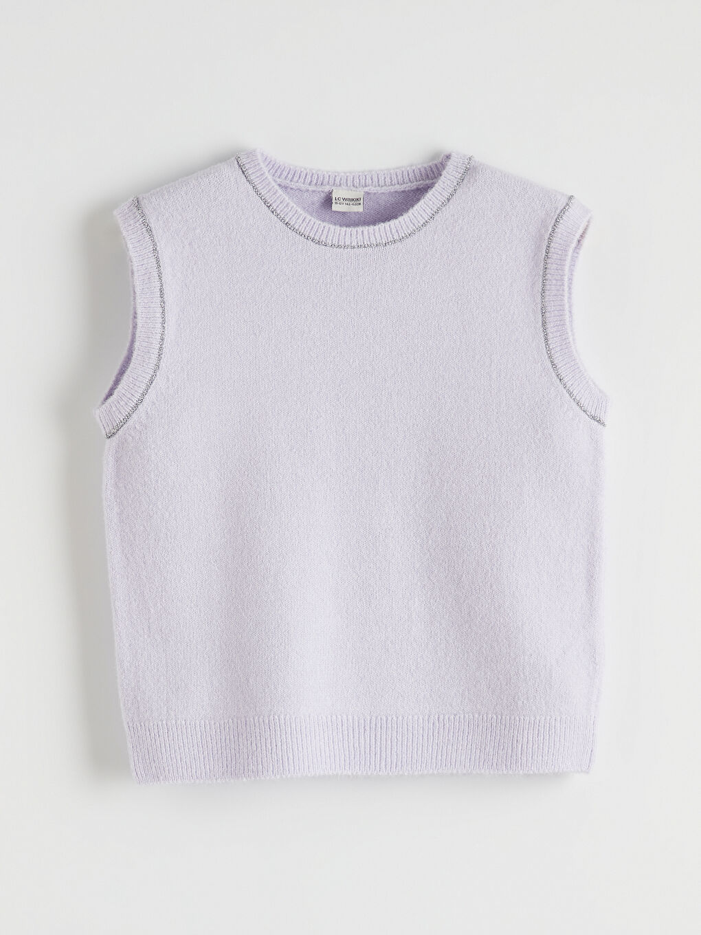 Lila Simli Detaylı Triko Kız Çocuk Süveter