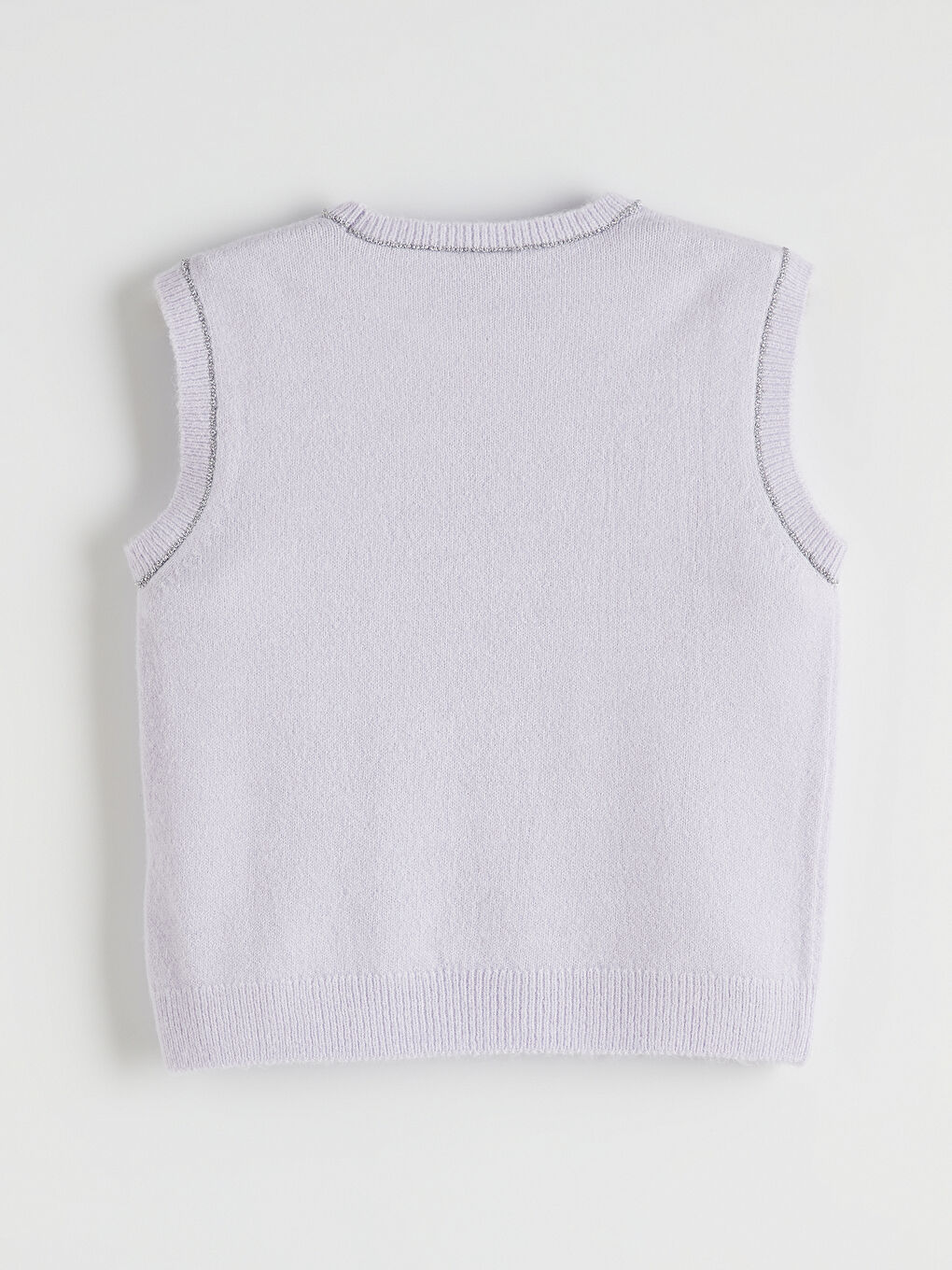 Lila Simli Detaylı Triko Kız Çocuk Süveter-1